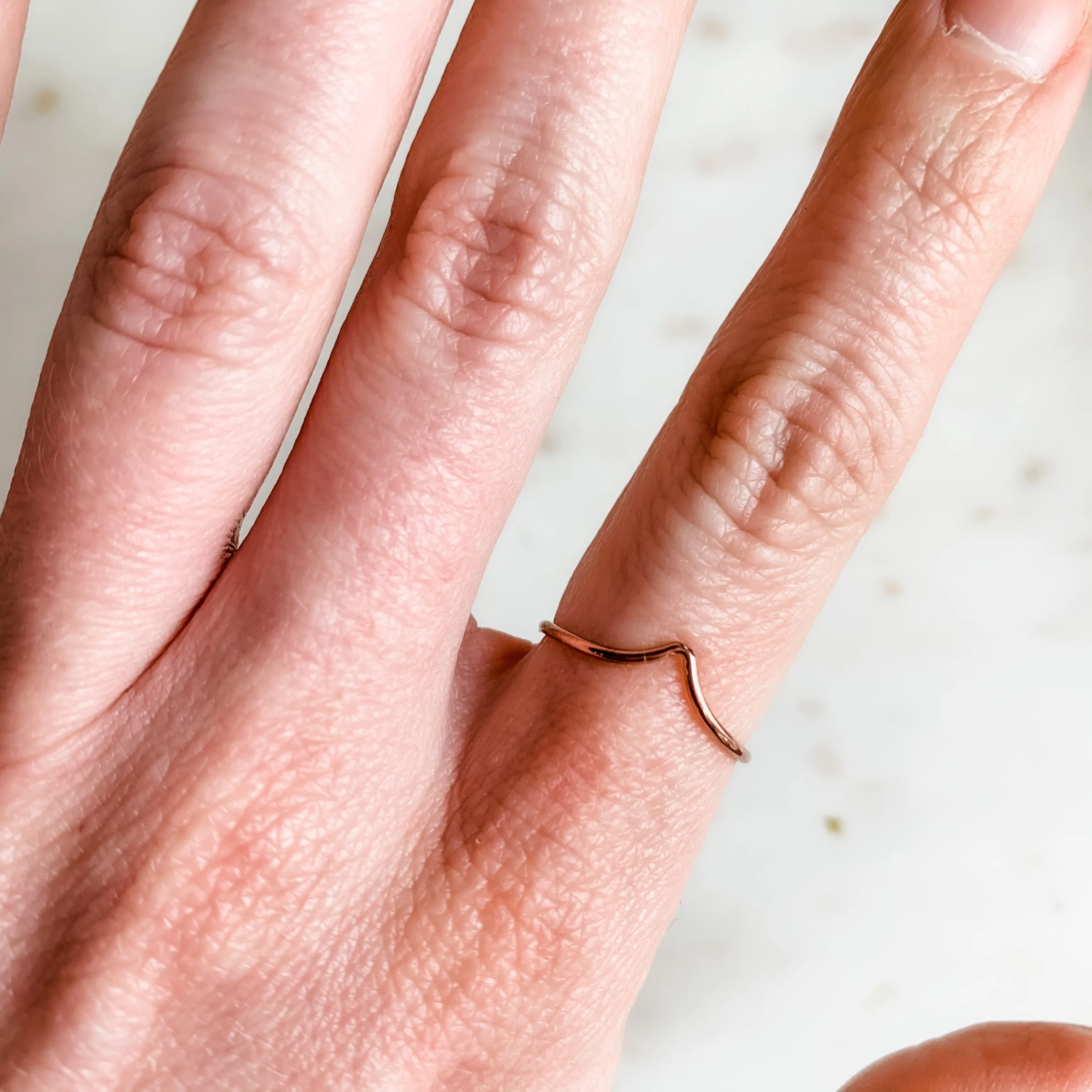 Chevron Dainty Stacker Ring