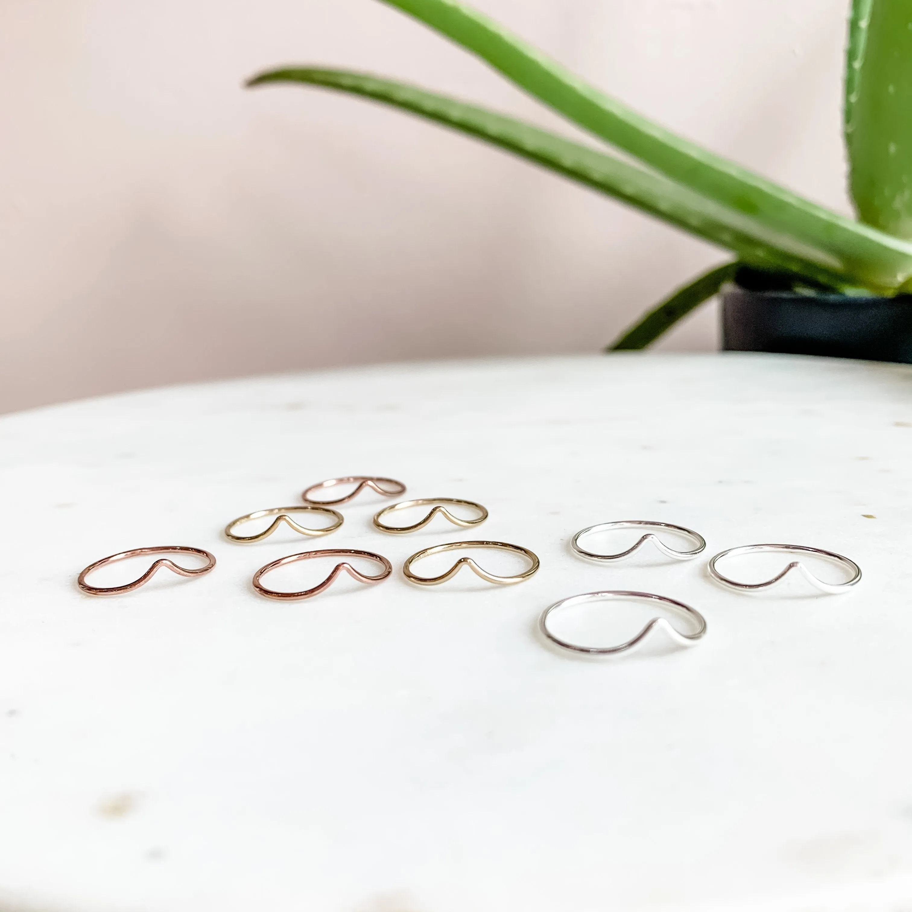Chevron Dainty Stacker Ring