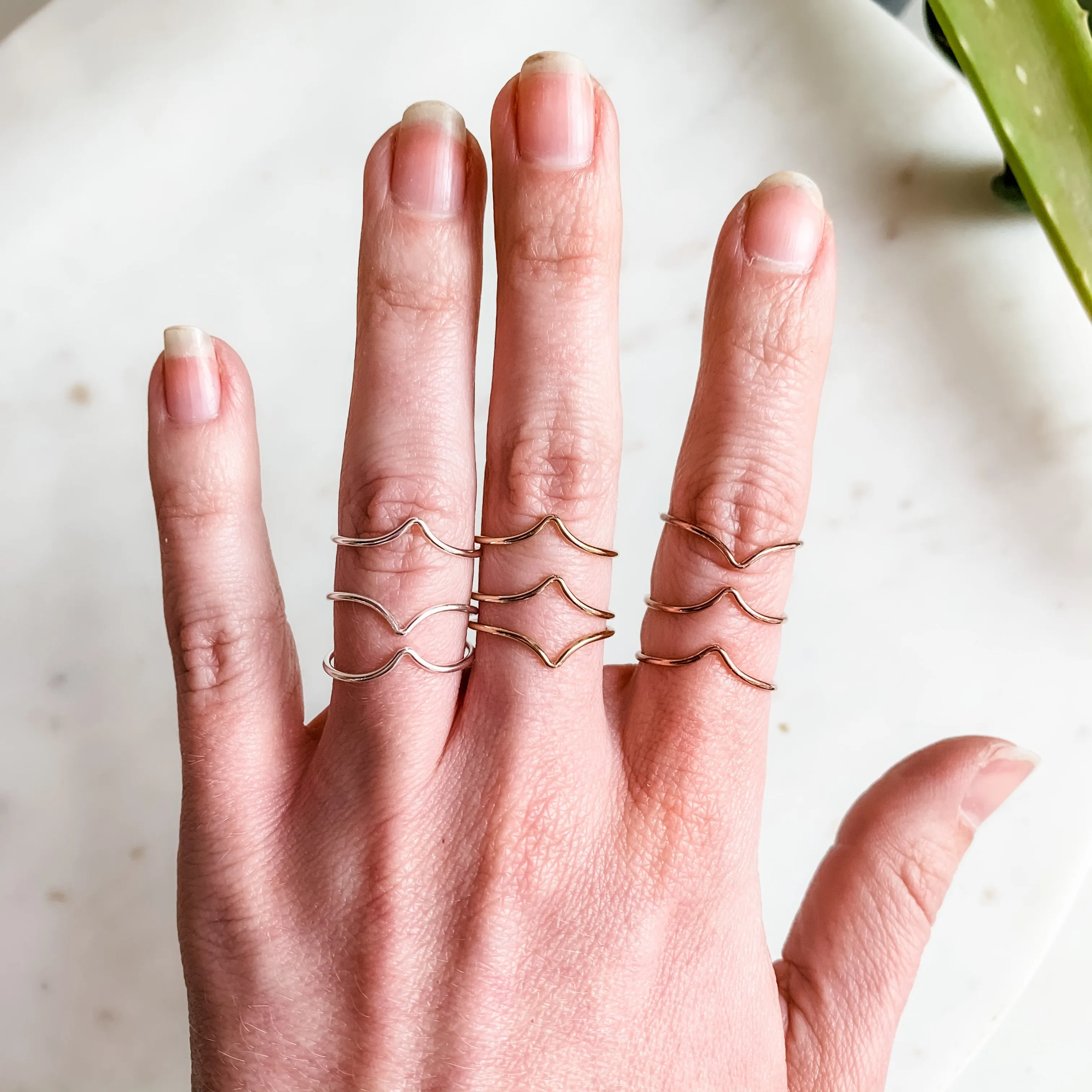 Chevron Dainty Stacker Ring