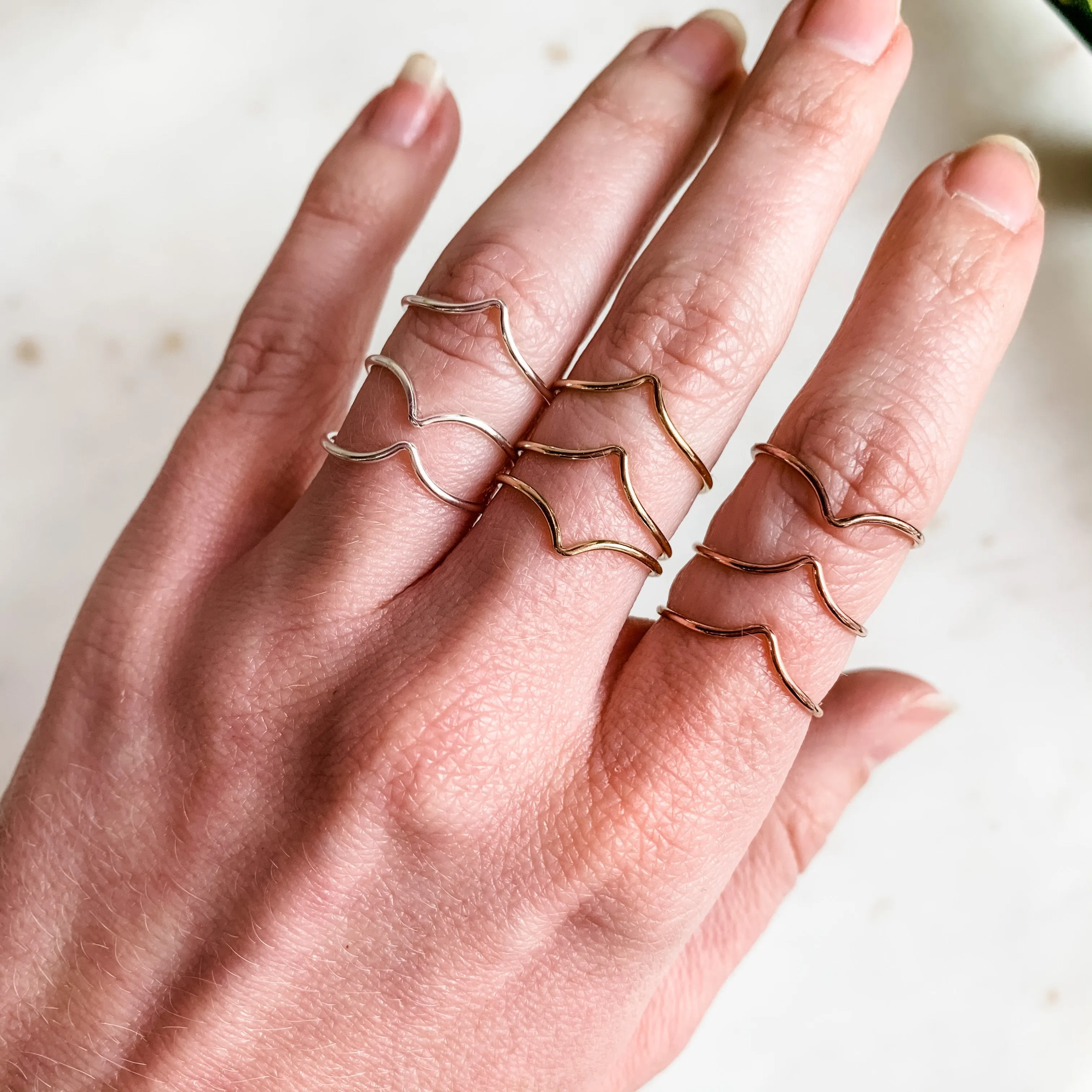 Chevron Dainty Stacker Ring