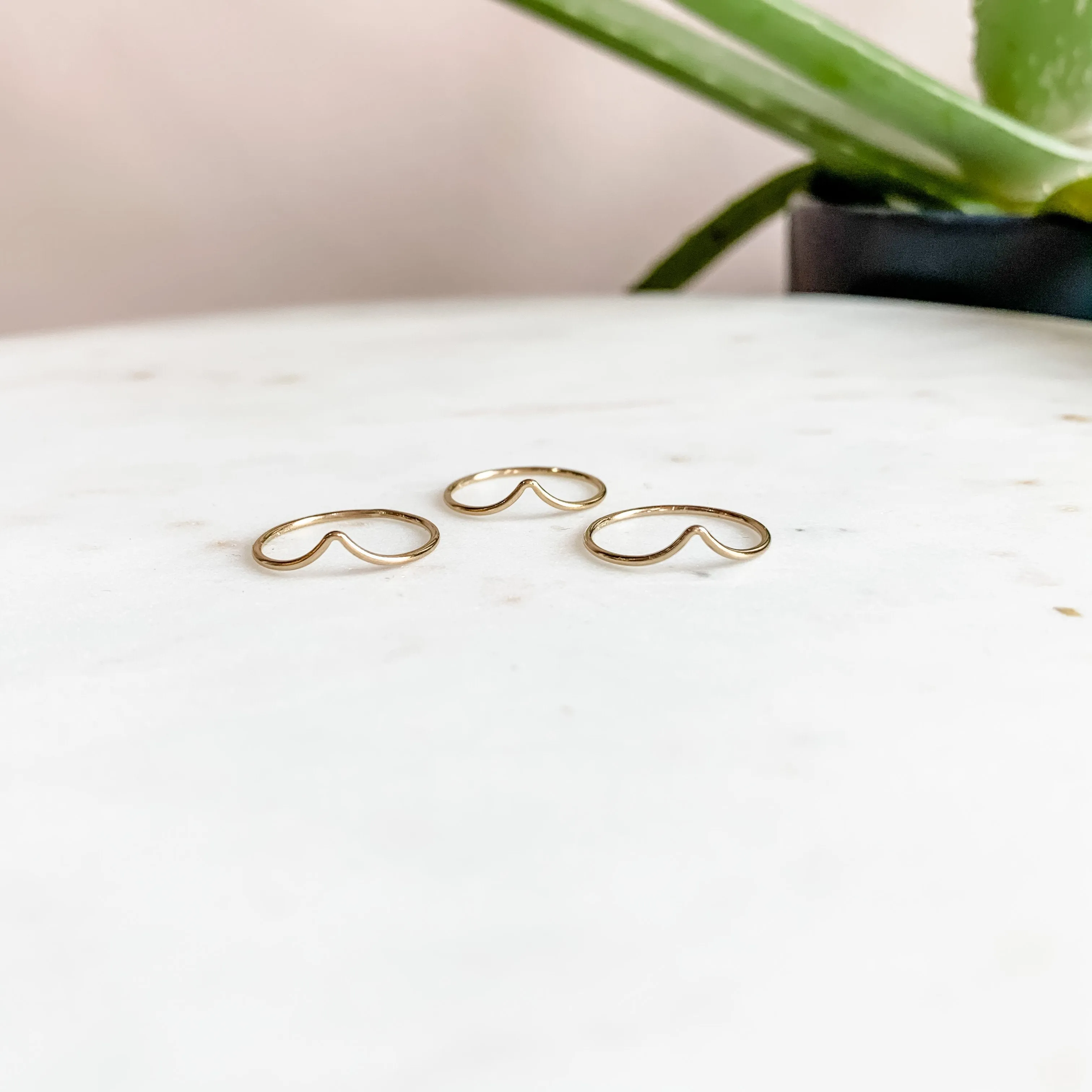 Chevron Dainty Stacker Ring