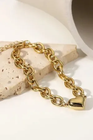 Chunky Heart Link Bracelet