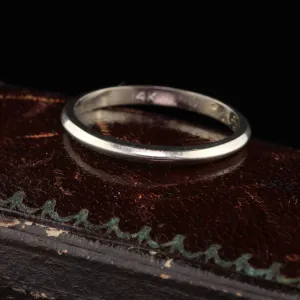 Circa 1957 - Vintage Estate 14K White Gold Wedding Band - Size 6.5