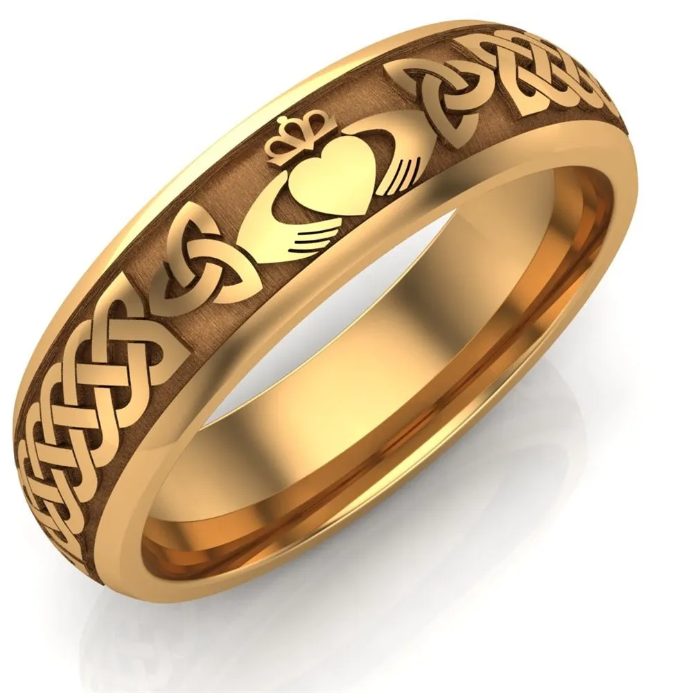 Claddagh Wedding Ring UCL1-14Y6M - 14K Yellow Gold
