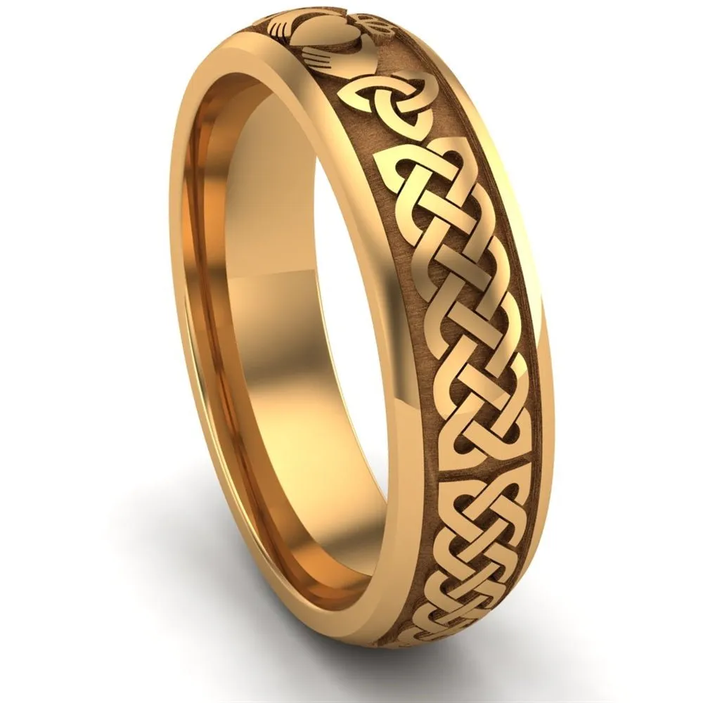 Claddagh Wedding Ring UCL1-14Y6M - 14K Yellow Gold