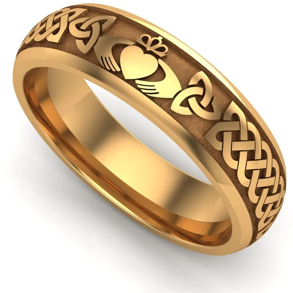 Claddagh Wedding Ring UCL1-14Y6M - 14K Yellow Gold