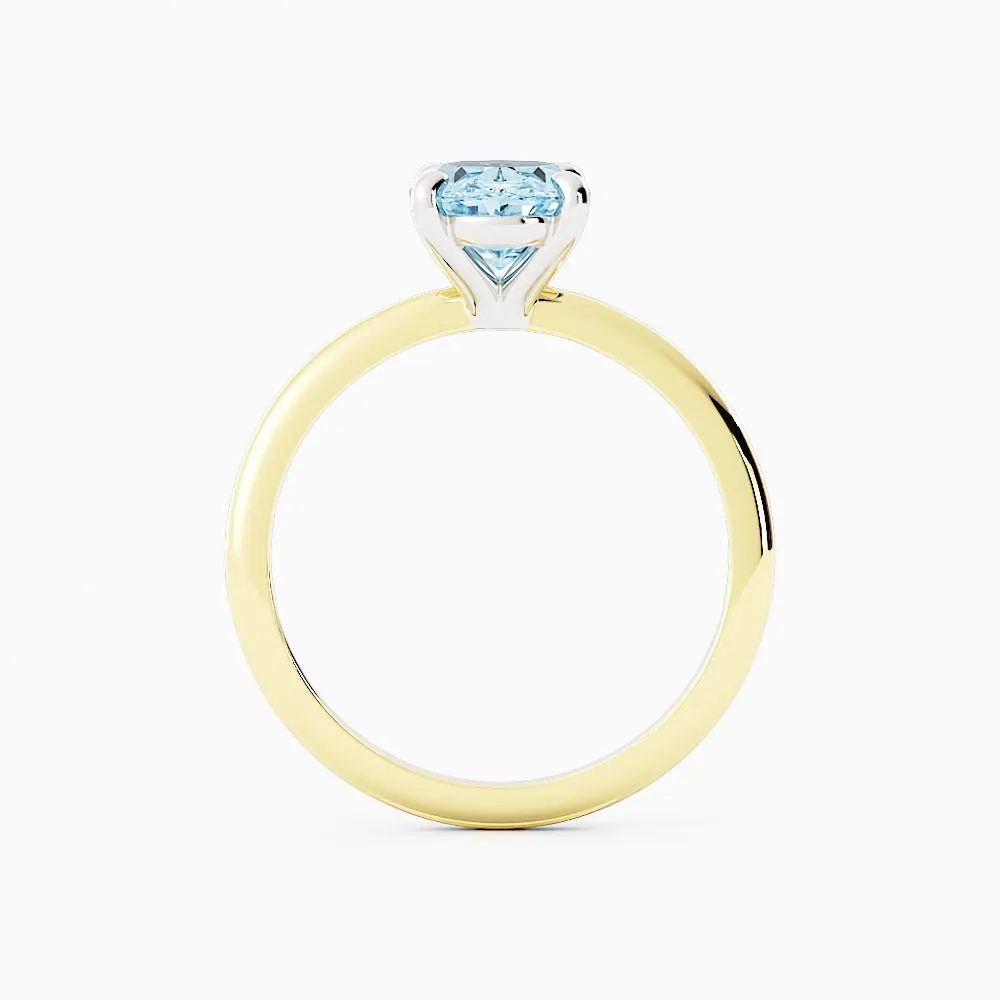 Classic Oval Aquamarine Solitaire Ring