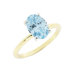 Classic Oval Aquamarine Solitaire Ring