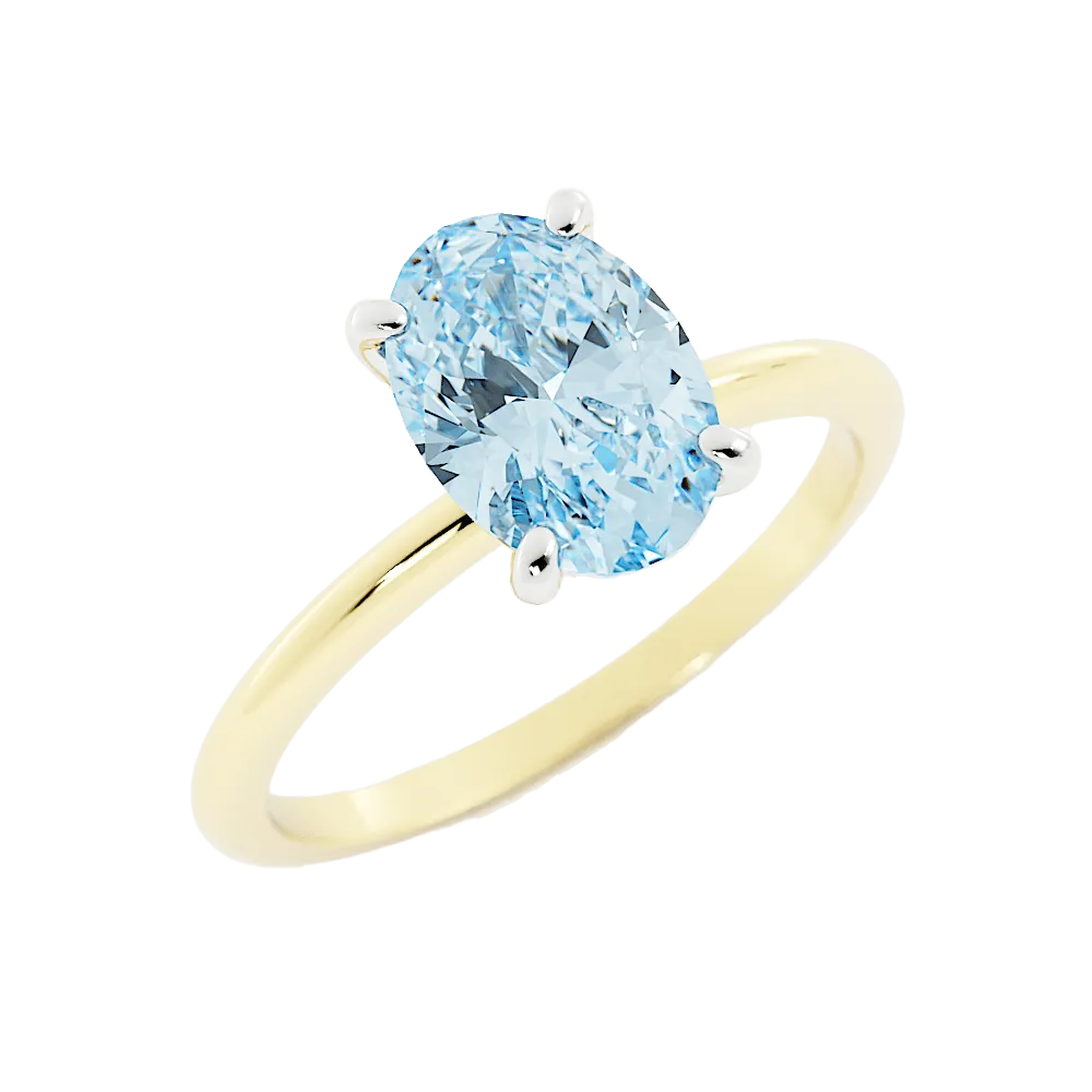 Classic Oval Aquamarine Solitaire Ring