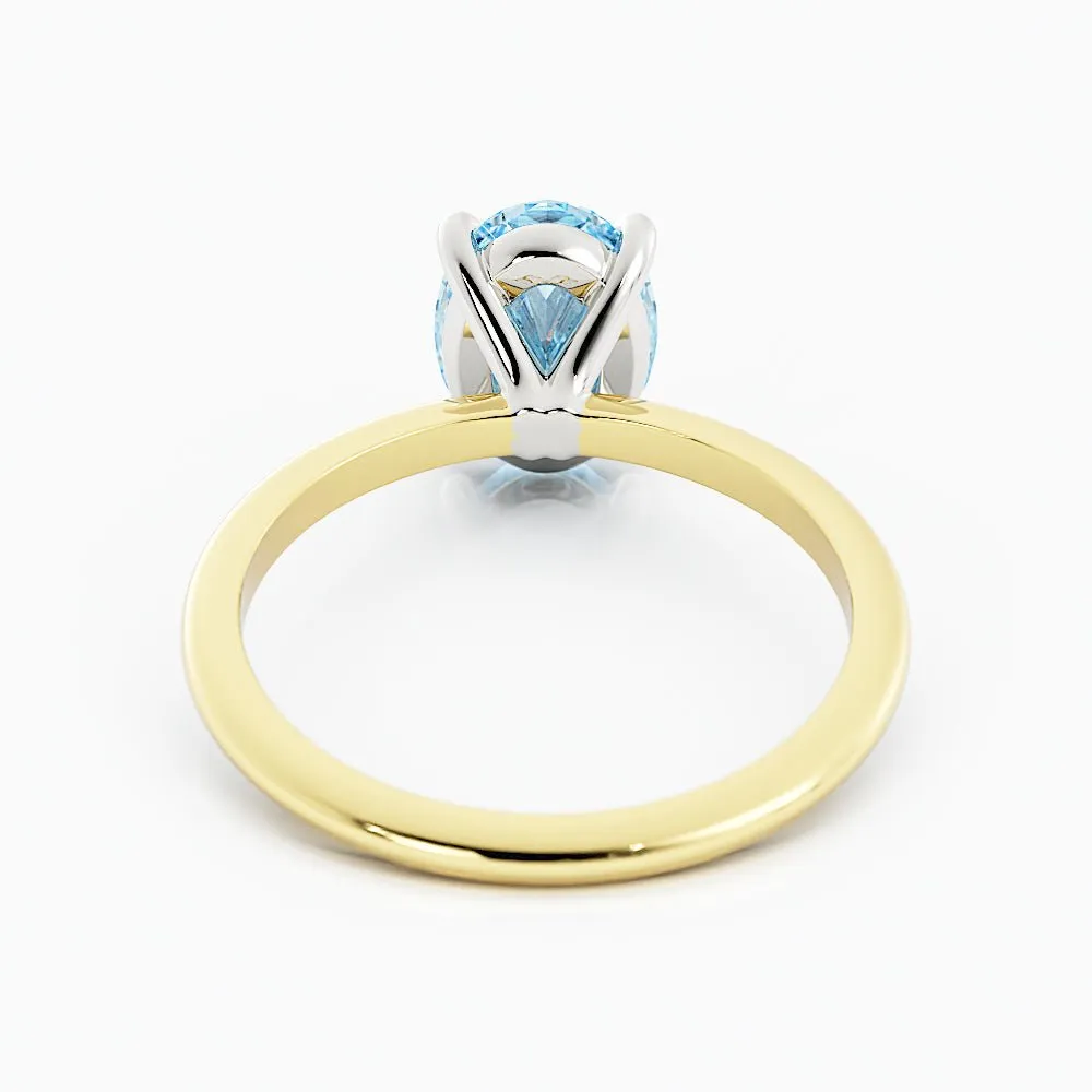 Classic Oval Aquamarine Solitaire Ring