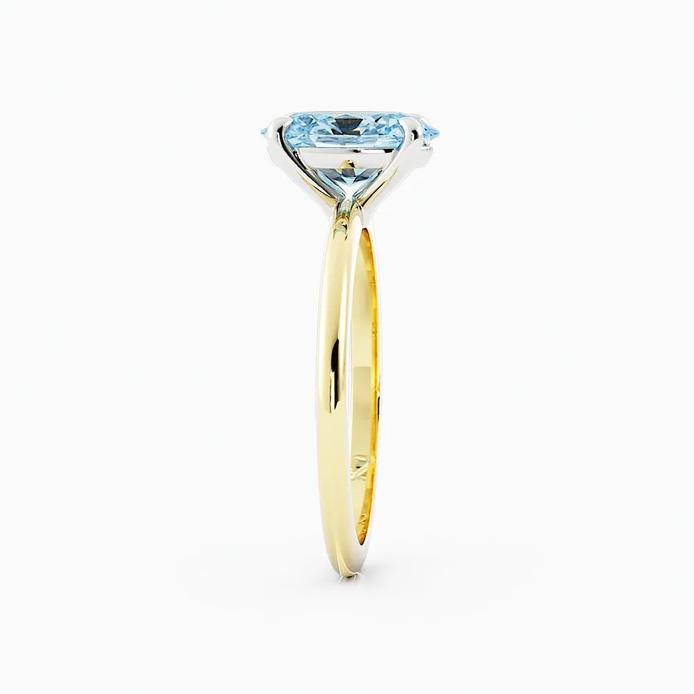 Classic Oval Aquamarine Solitaire Ring
