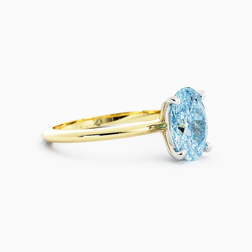 Classic Oval Aquamarine Solitaire Ring