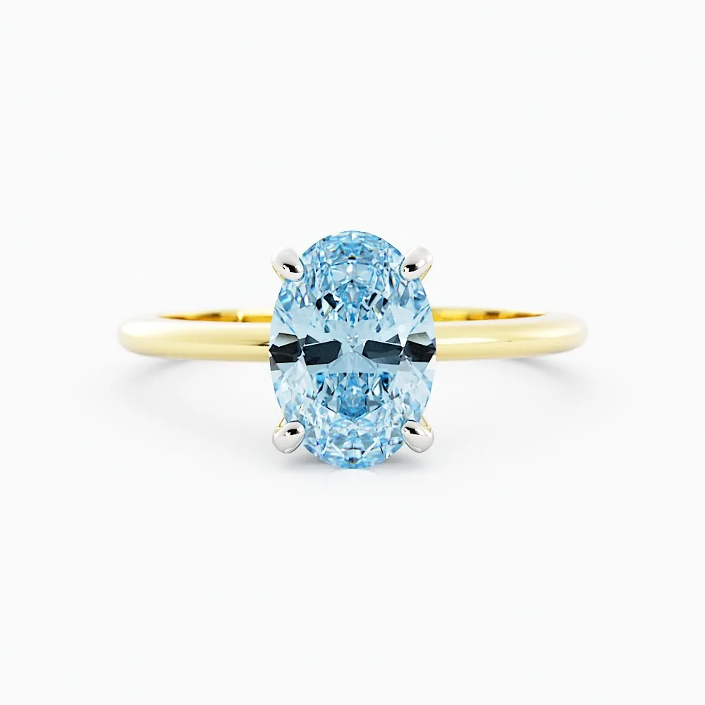 Classic Oval Aquamarine Solitaire Ring