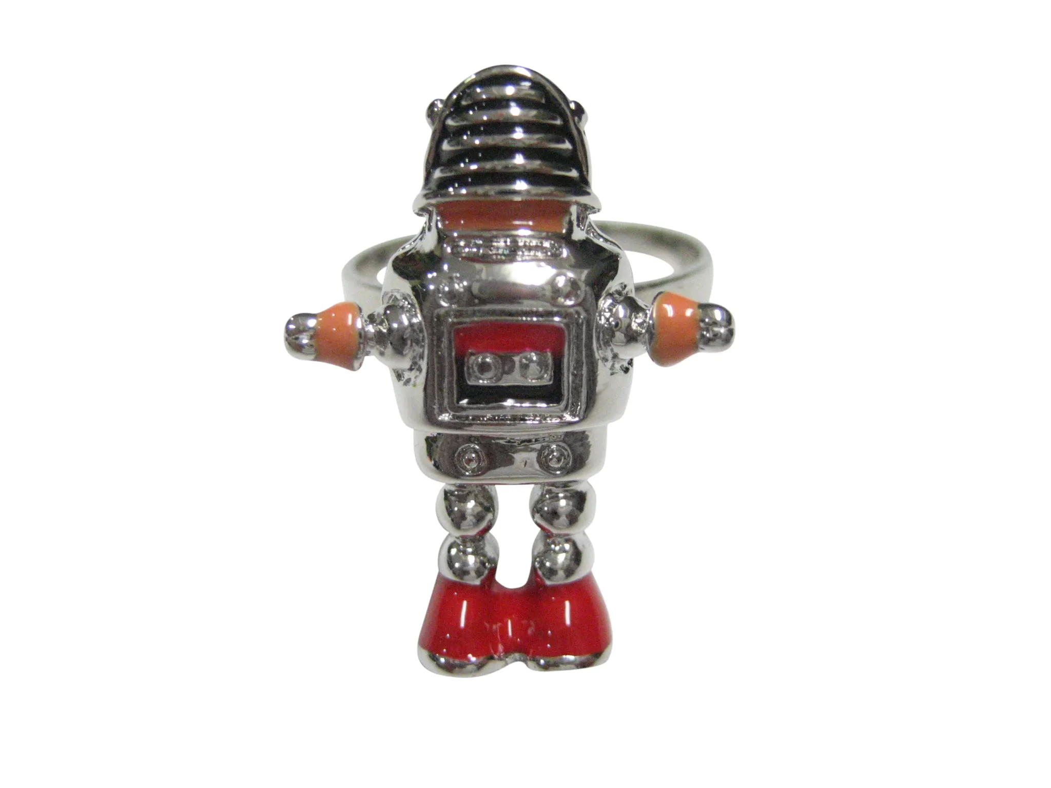 Colorful Retro Robot Adjustable Size Fashion Ring