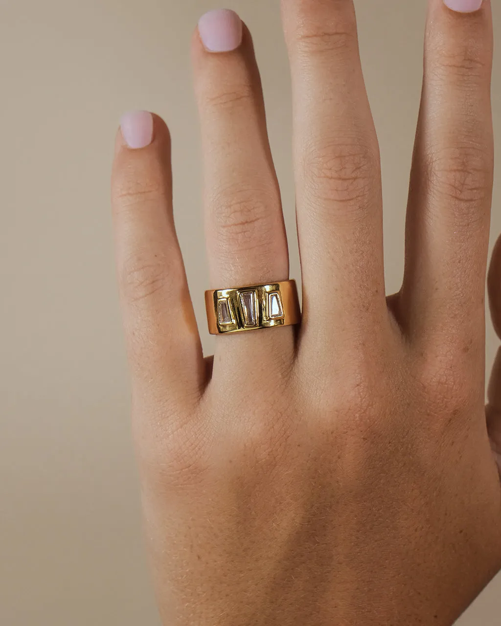 Colsie Tapered CZ Cigar Band Ring