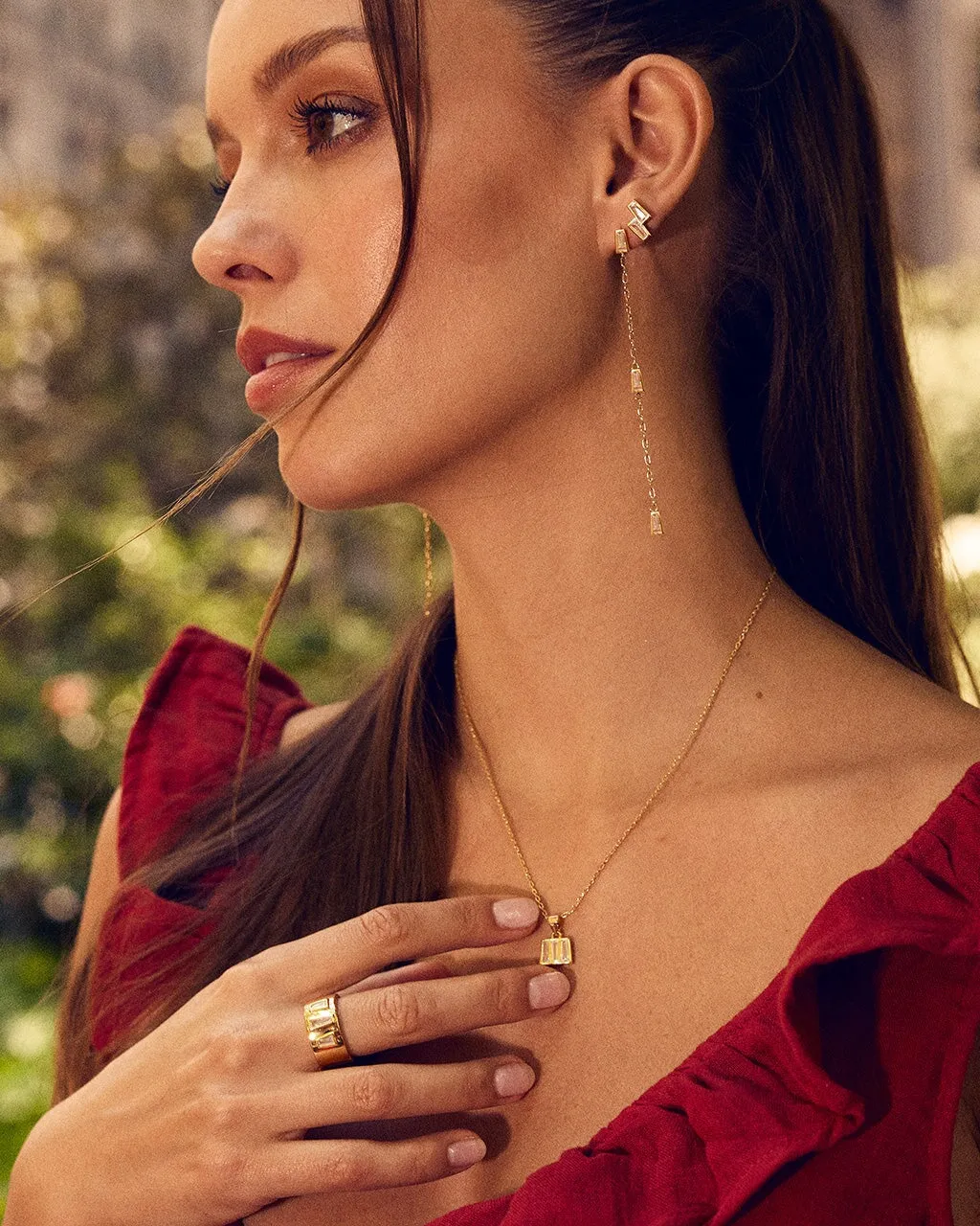 Colsie Tapered CZ Cigar Band Ring