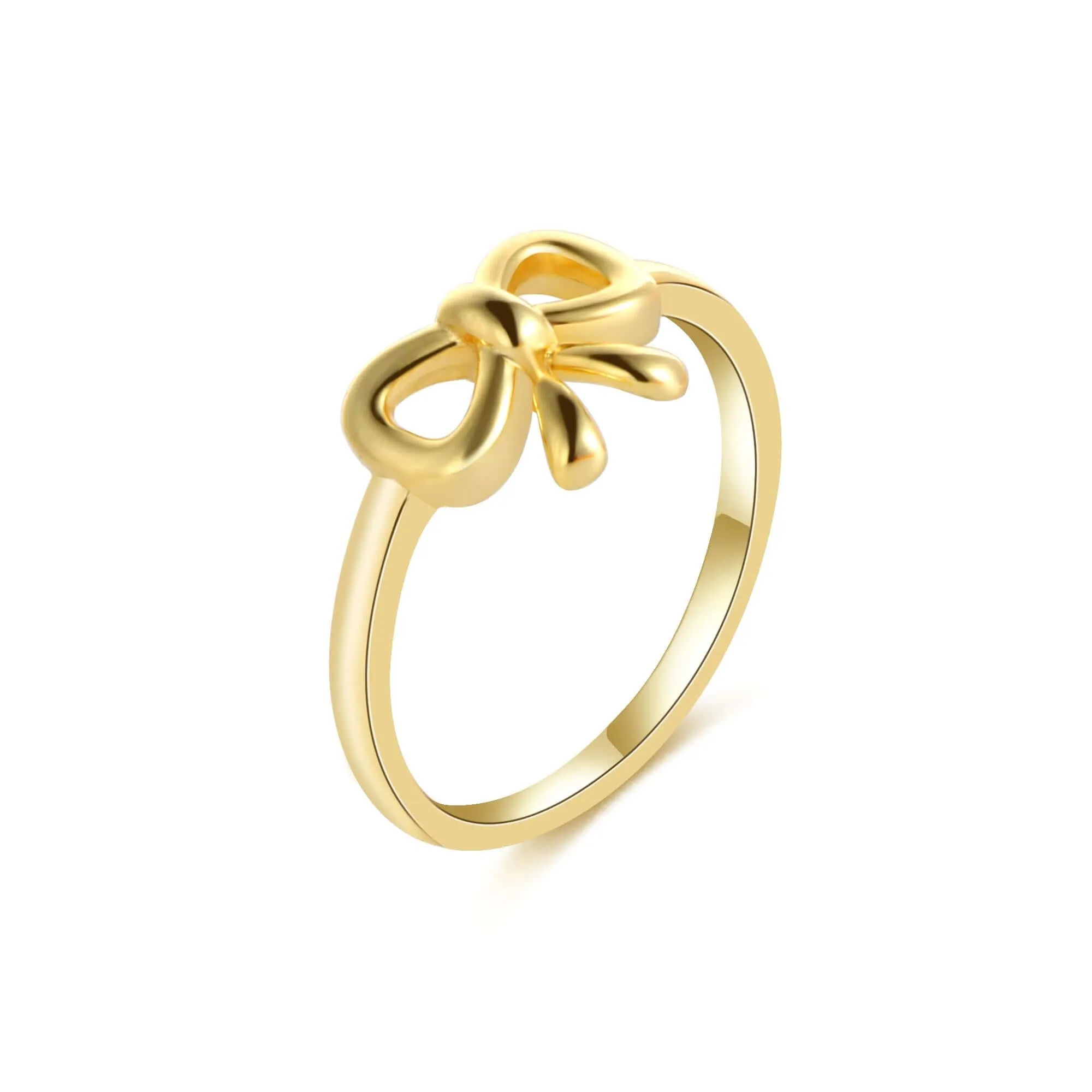 Coquette Charm Classic Gold Bow Ring Bracelet Necklace Chic Hoop Earrings Set by Katie