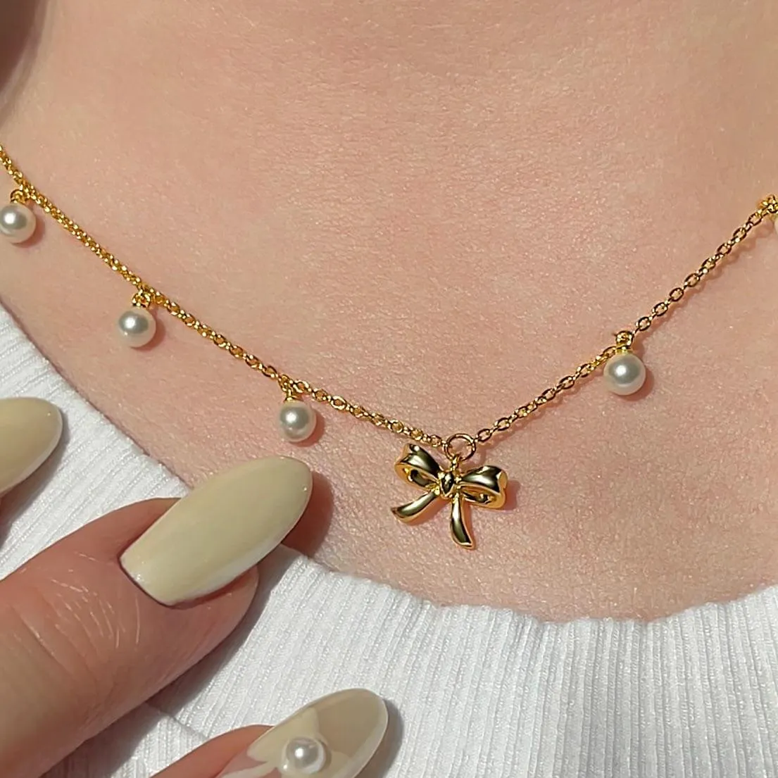 Coquette Charm Dainty Encrusted Ring Bracelet Necklace Chic Hoop Earrings Set by Katie