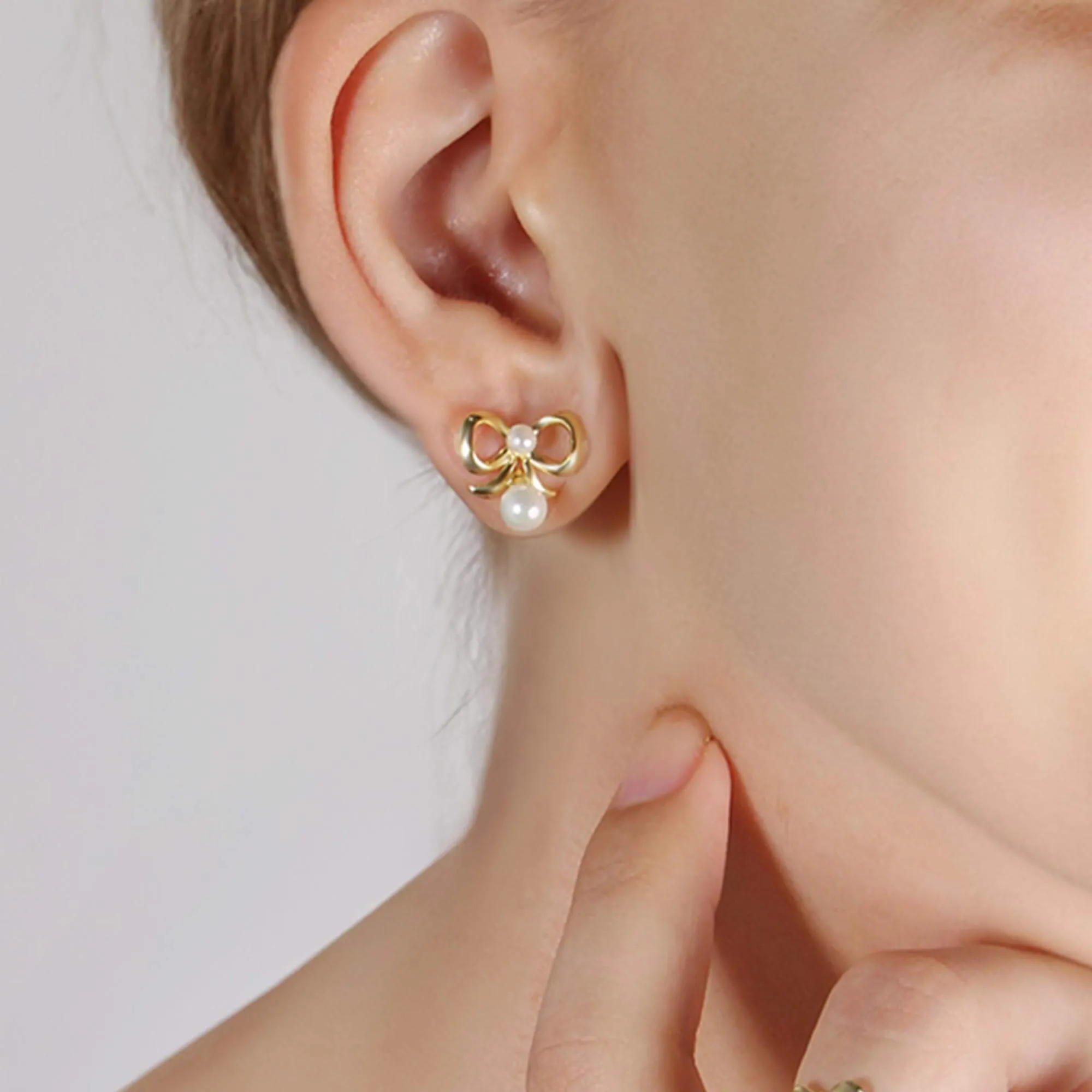 Coquette Charm Dainty Pearl Ring Bracelet Necklace Delicate Stud Earrings Set designed by Katie
