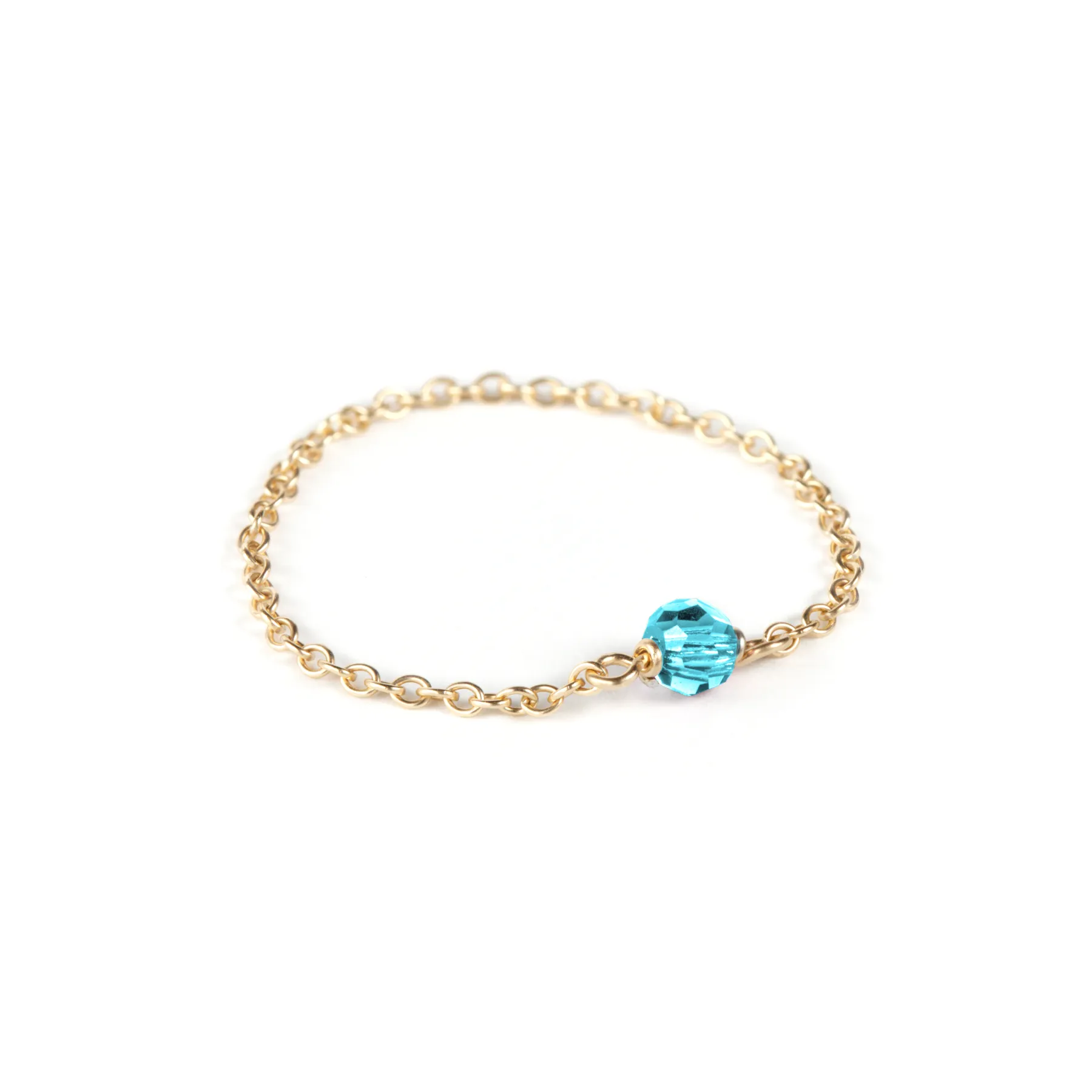Crystal Chain Ring - 14k Gold Filled