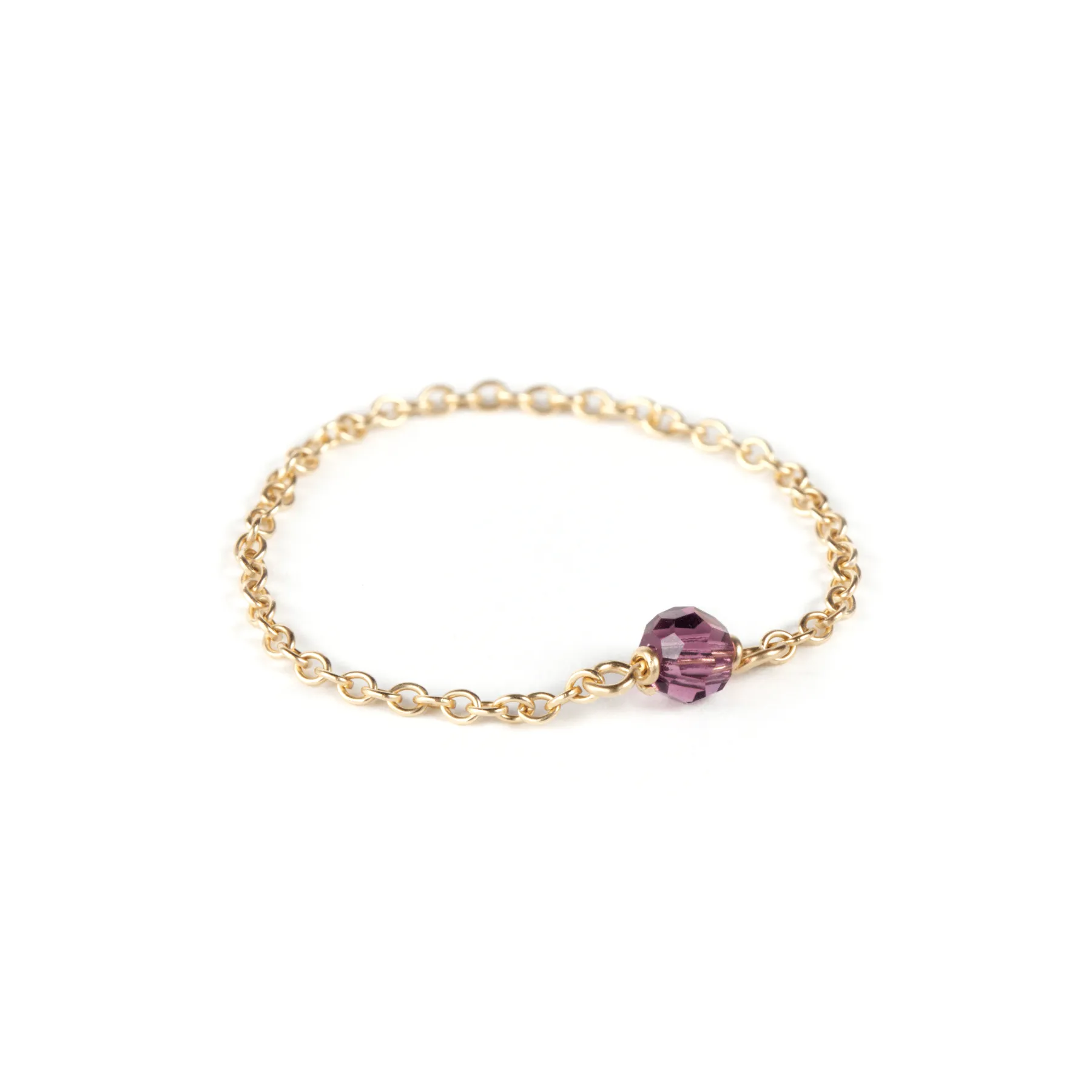 Crystal Chain Ring - 14k Gold Filled
