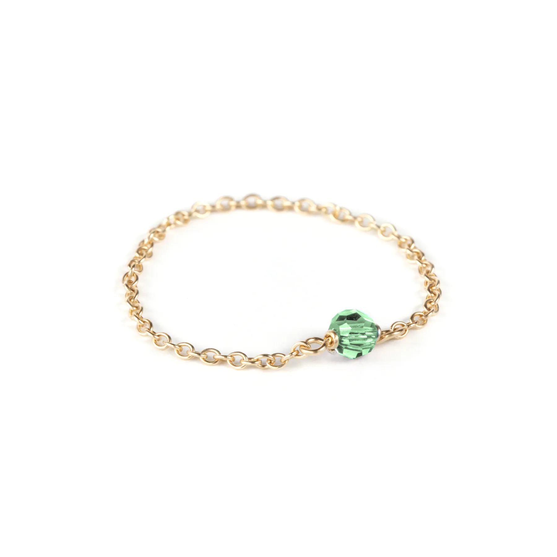 Crystal Chain Ring - 14k Gold Filled