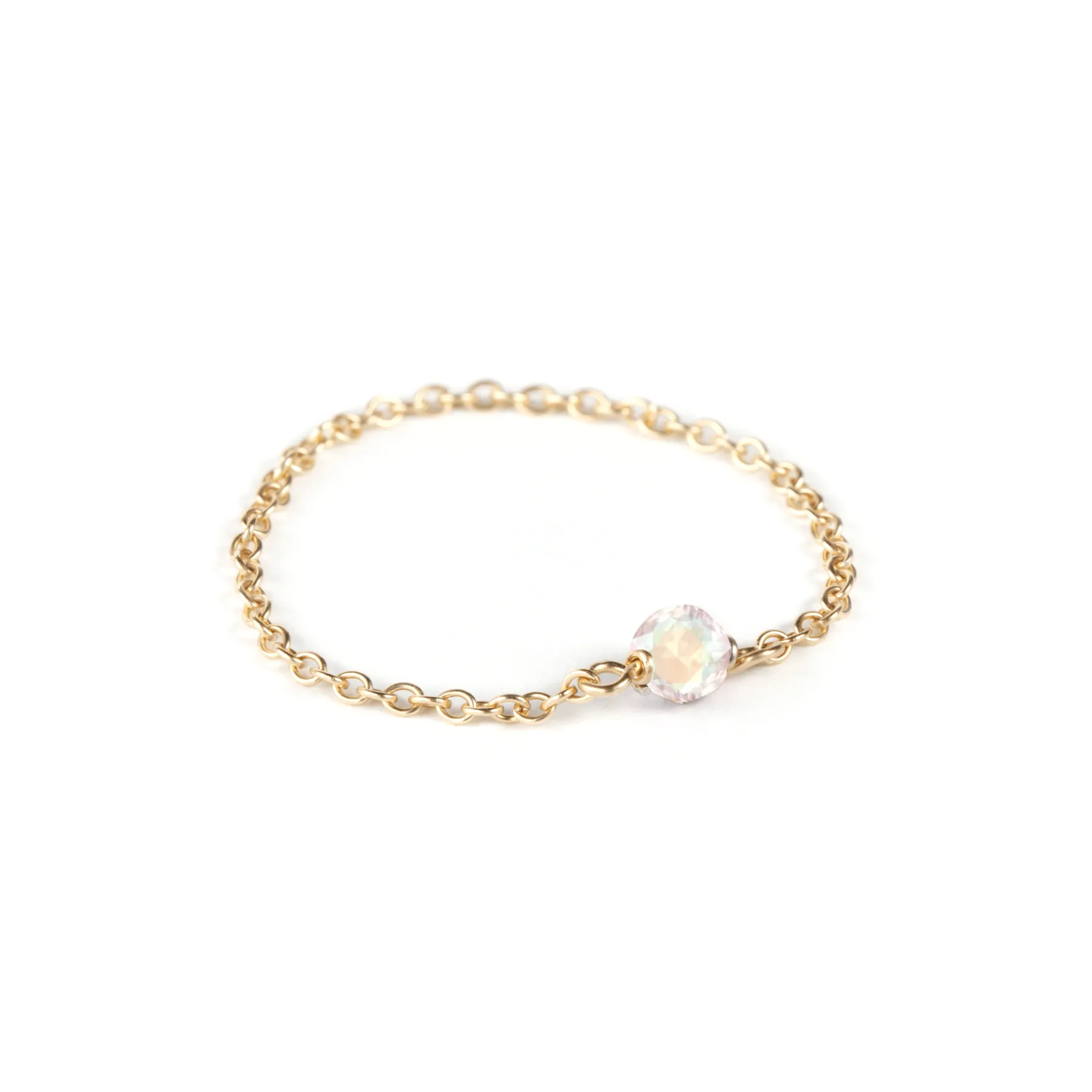 Crystal Chain Ring - 14k Gold Filled