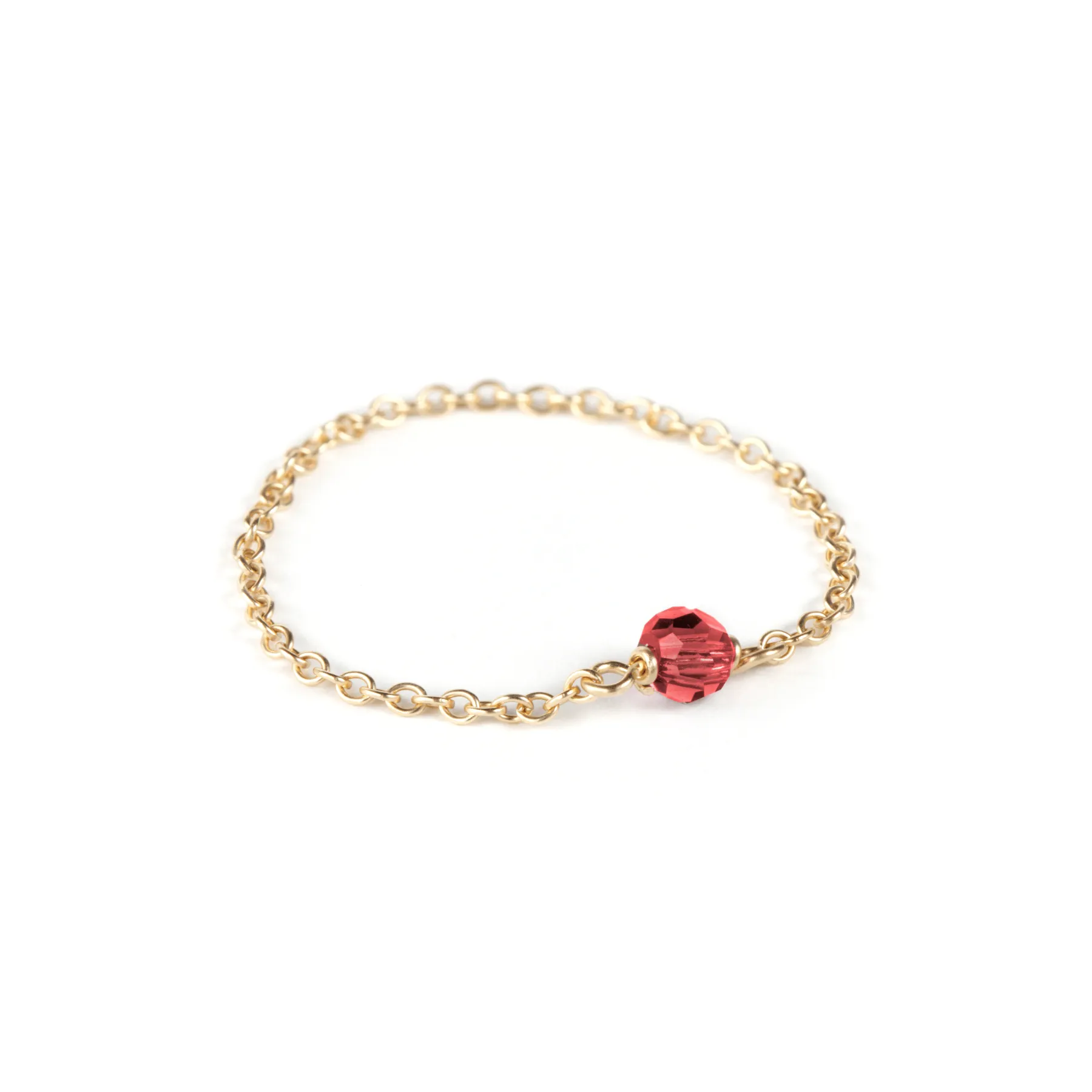 Crystal Chain Ring - 14k Gold Filled