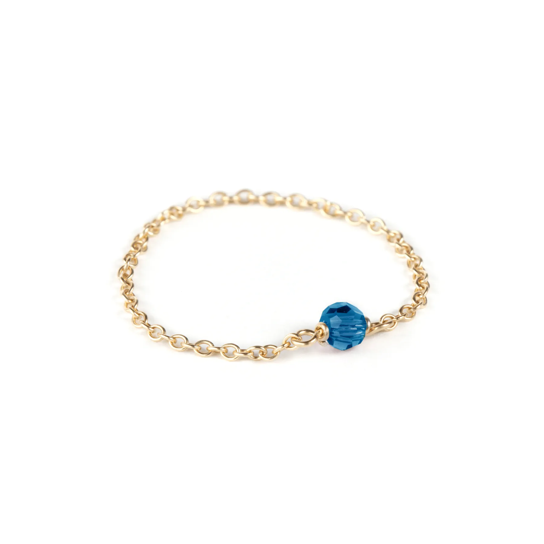 Crystal Chain Ring - 14k Gold Filled