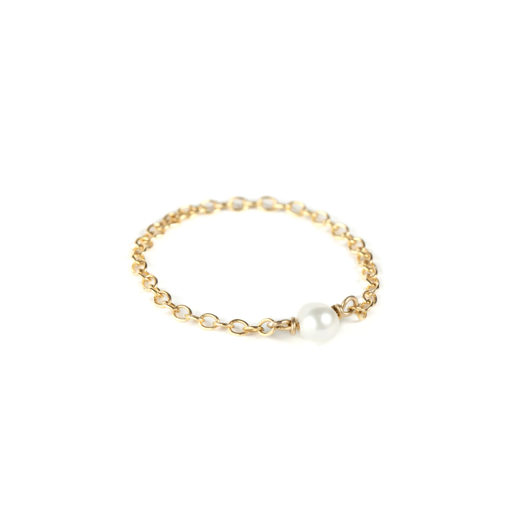 Crystal Chain Ring - 14k Gold Filled