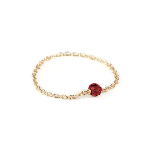 Crystal Chain Ring - 14k Gold Filled