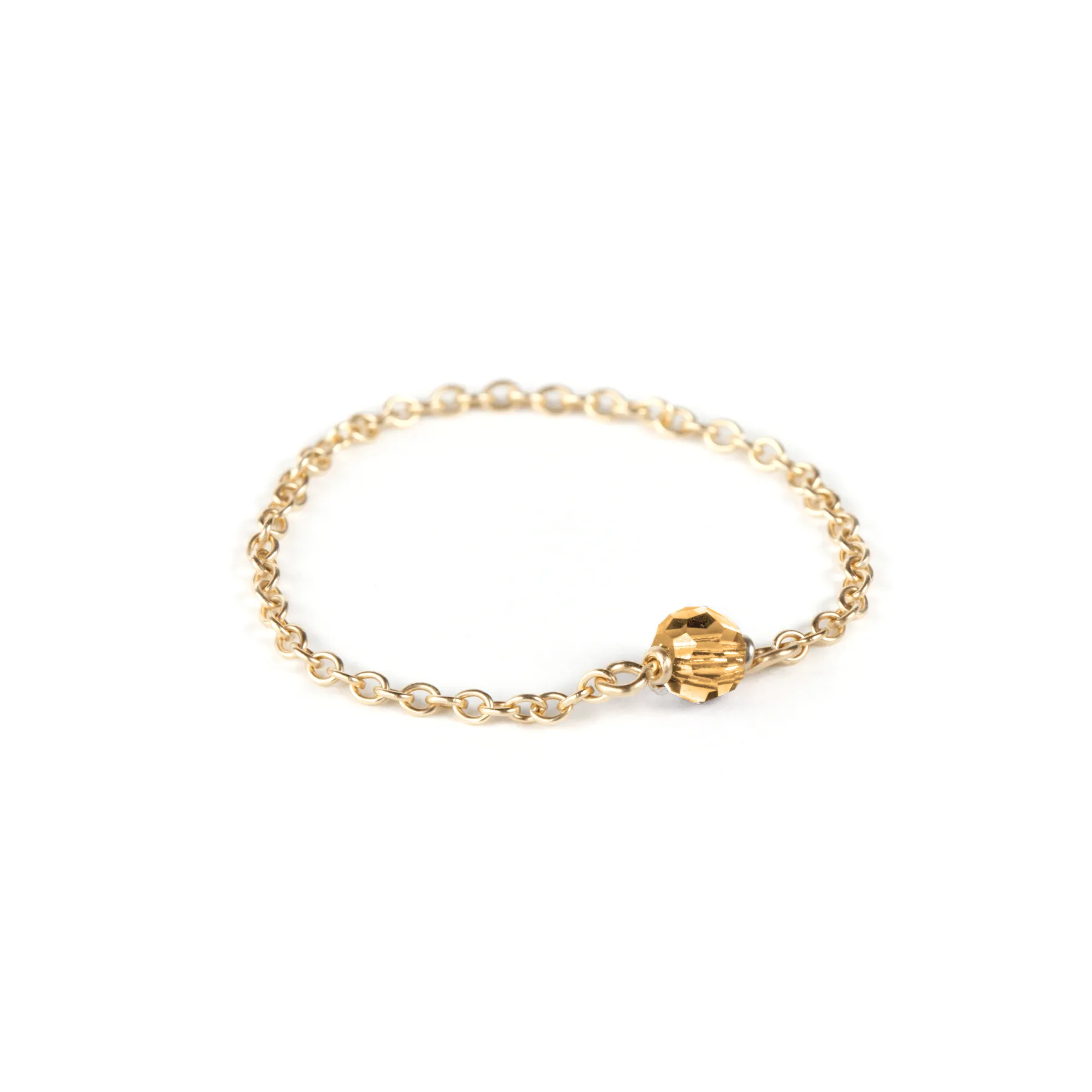Crystal Chain Ring - 14k Gold Filled