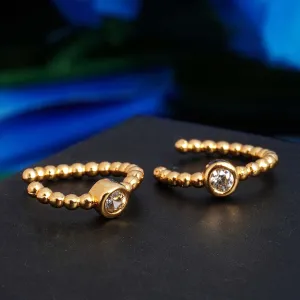 Crystal Gold Beady Earring