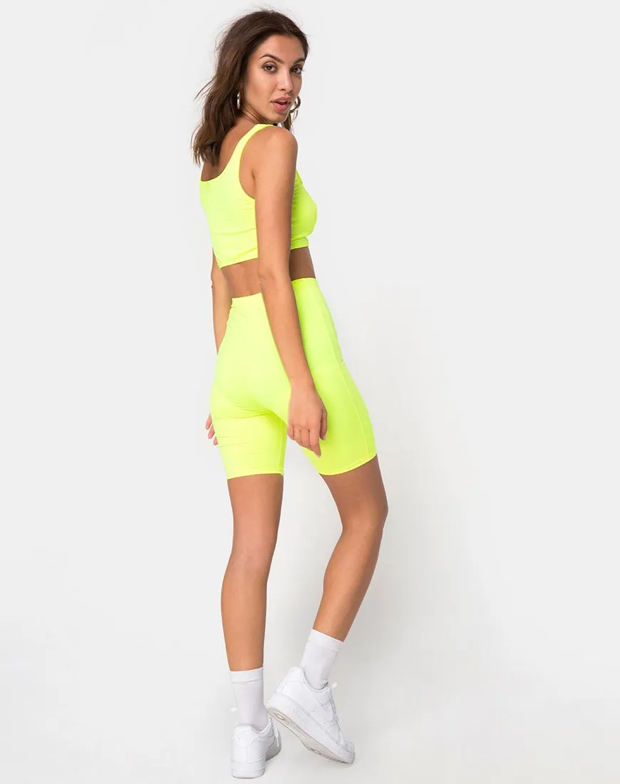 Cycle Short in Neon Yellow