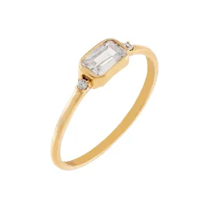 CZ Emerald Dainty Ring 14K