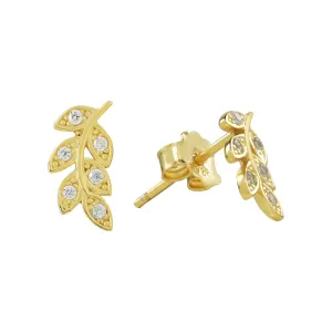 CZ Leaf Studs