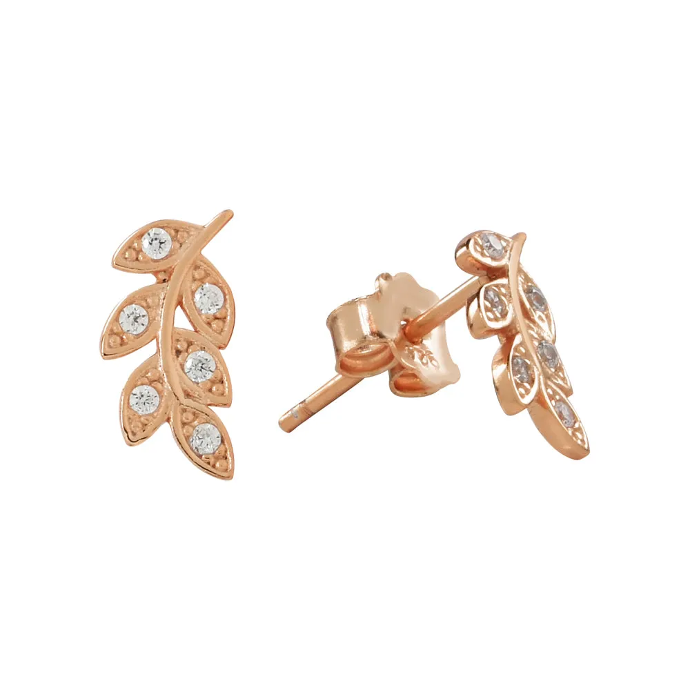CZ Leaf Studs
