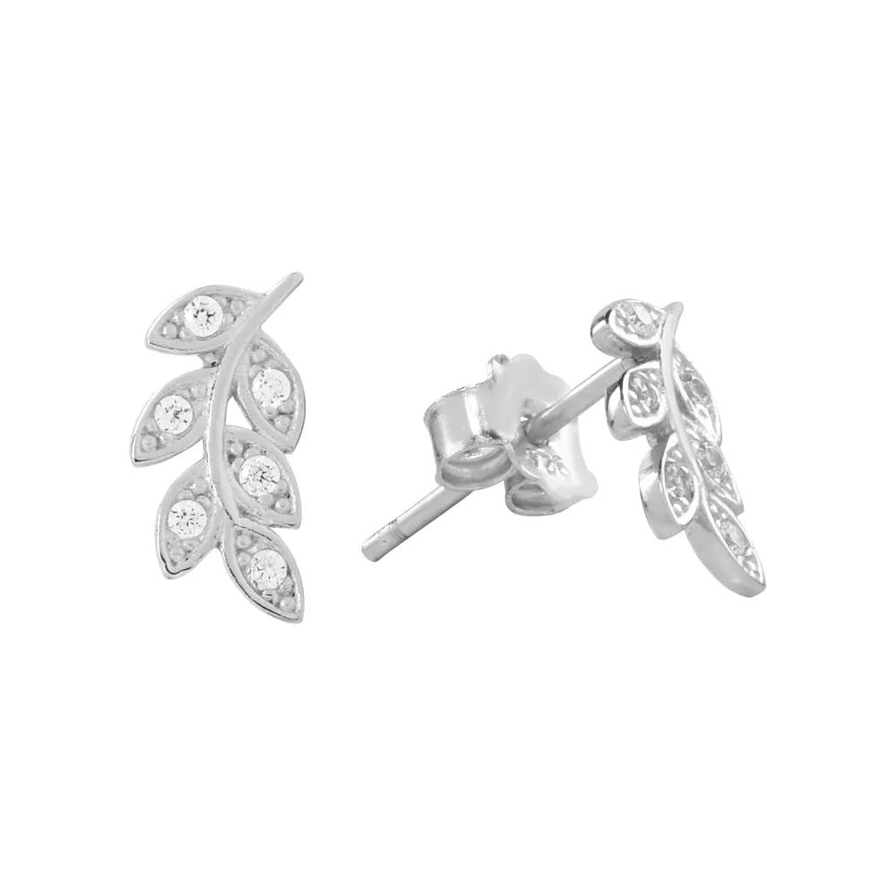 CZ Leaf Studs