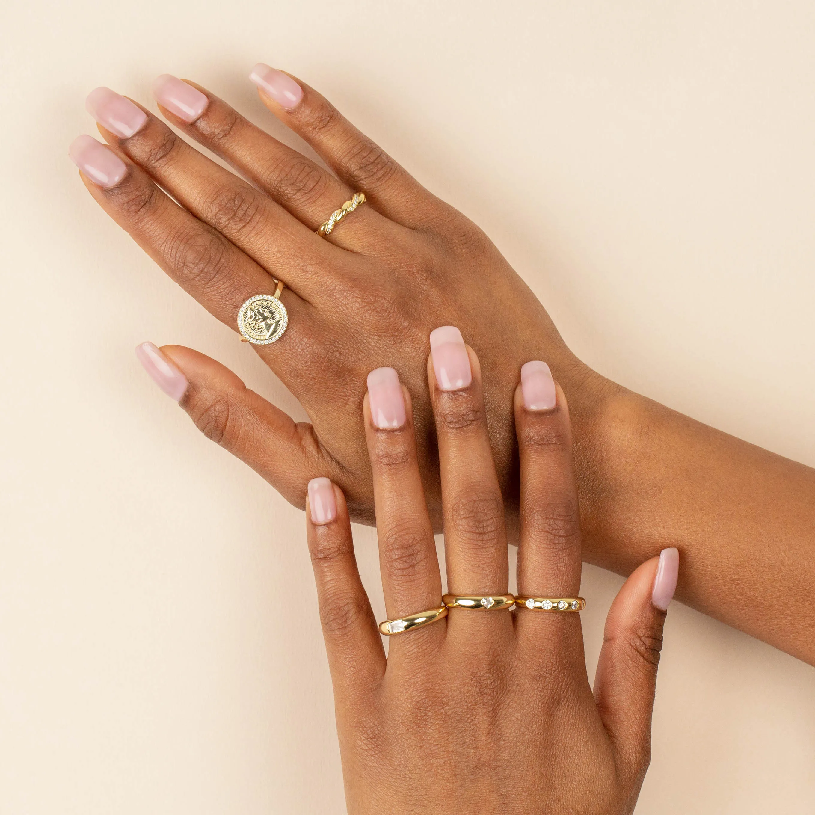 CZ Multi Stone Dome Ring