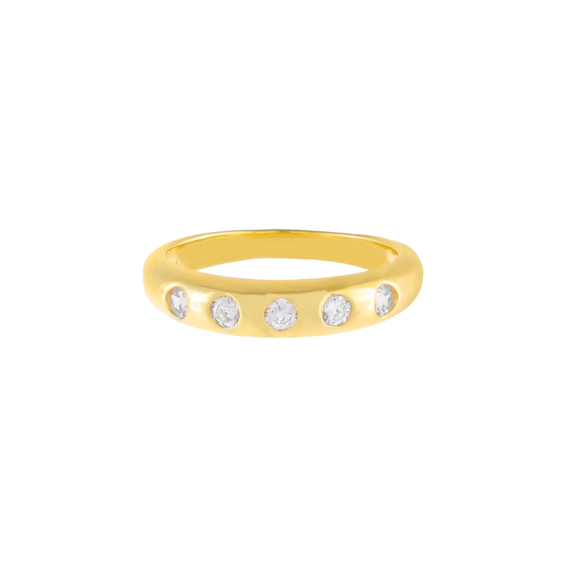 CZ Multi Stone Dome Ring