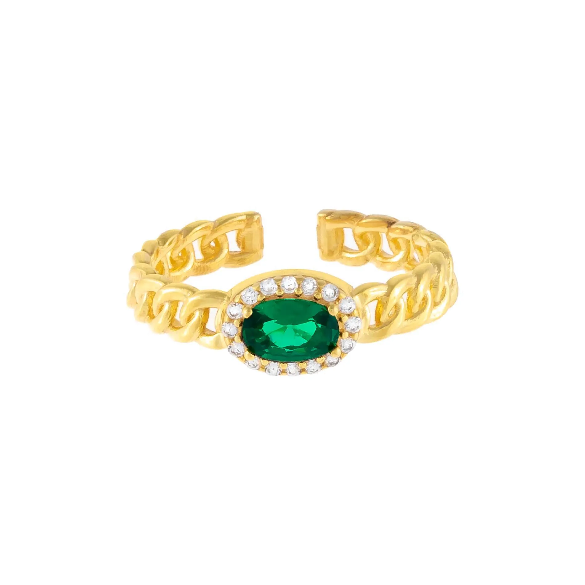 CZ Oval Braided Ring