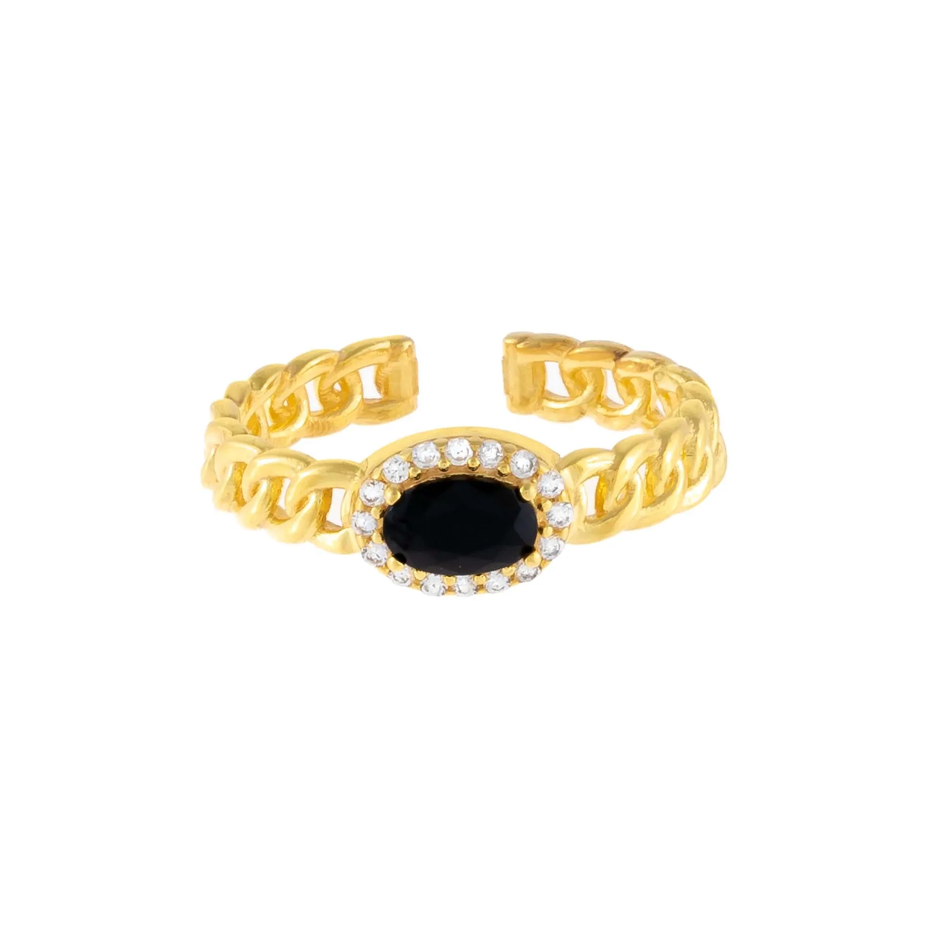 CZ Oval Braided Ring