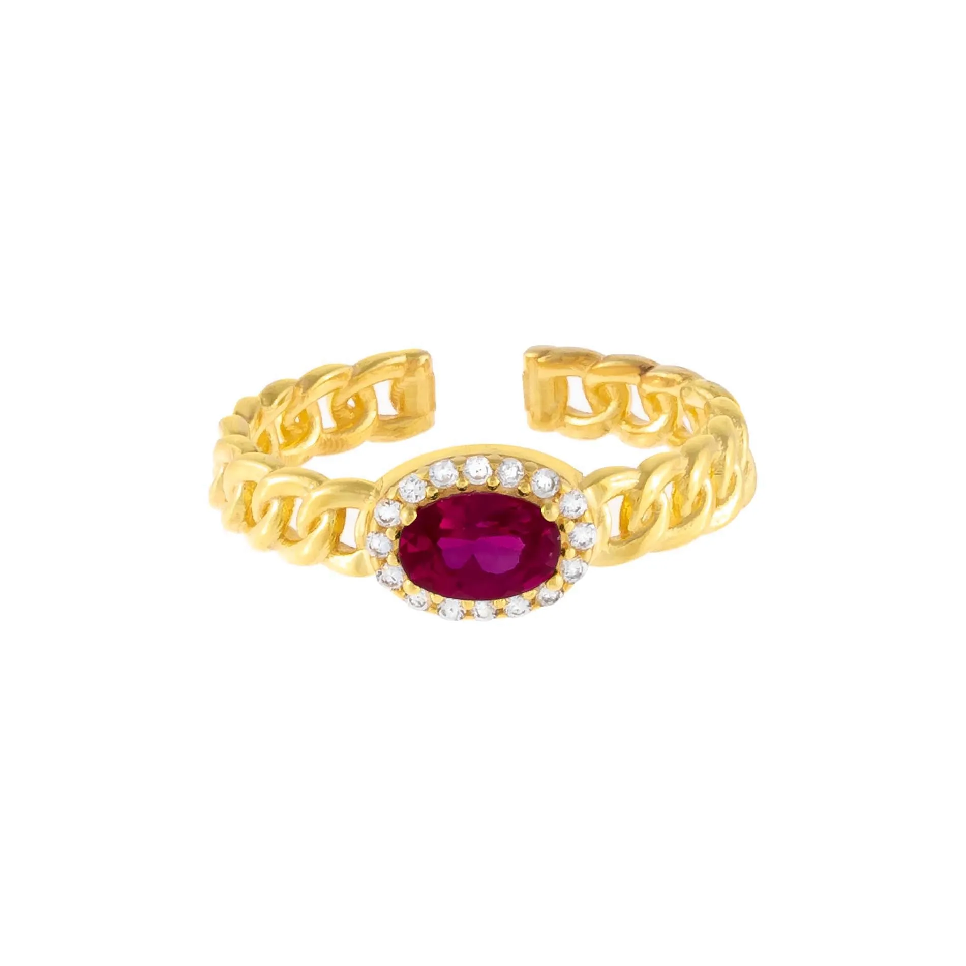 CZ Oval Braided Ring