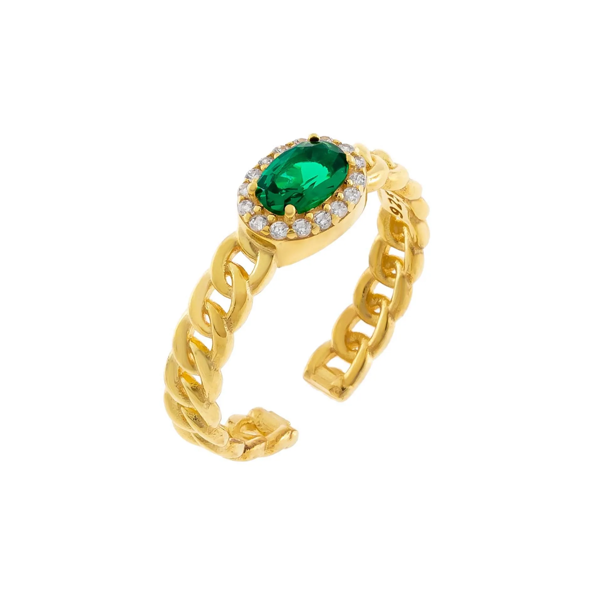 CZ Oval Braided Ring