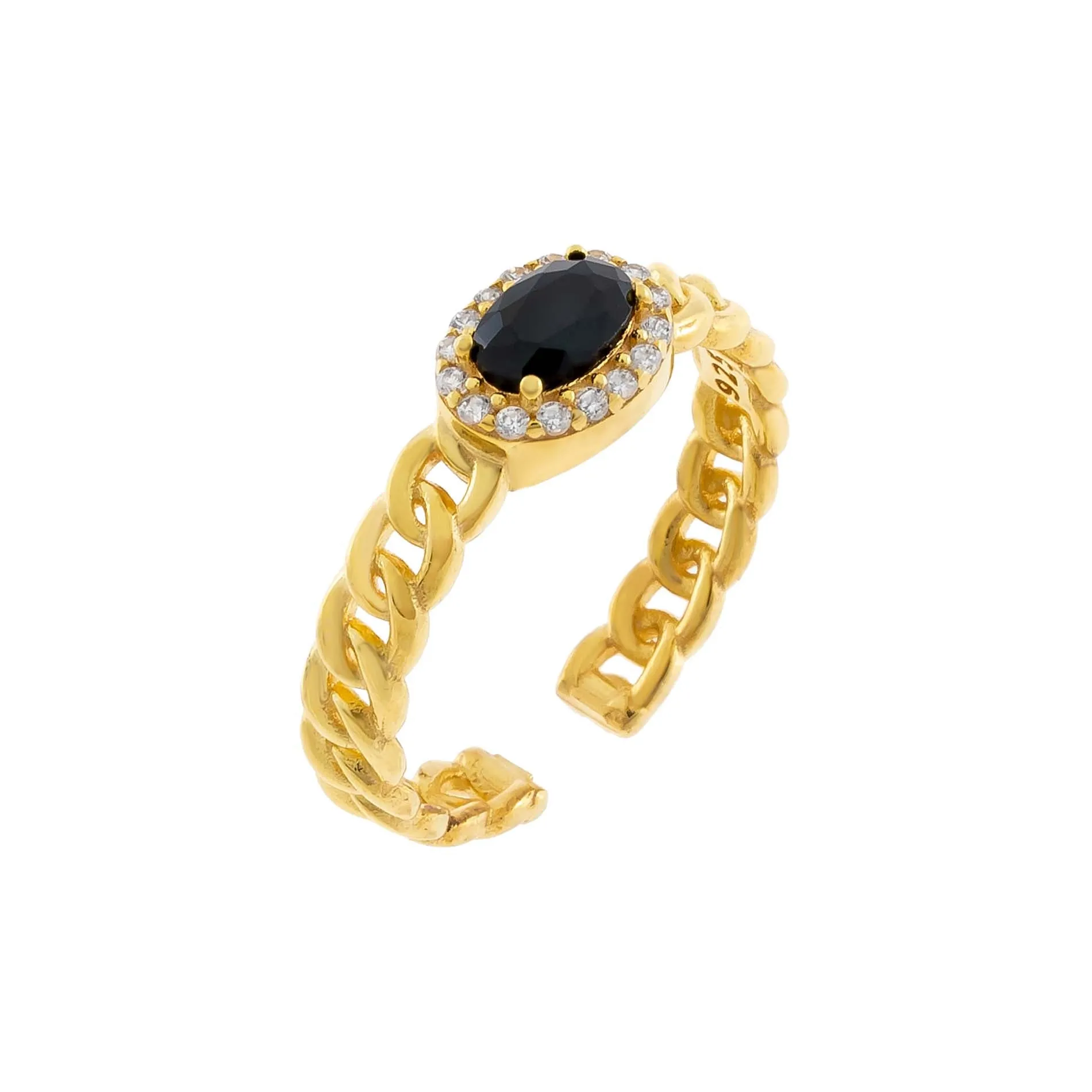 CZ Oval Braided Ring