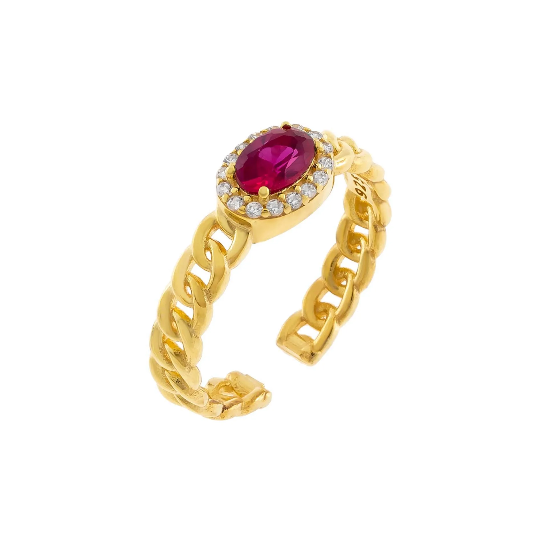 CZ Oval Braided Ring