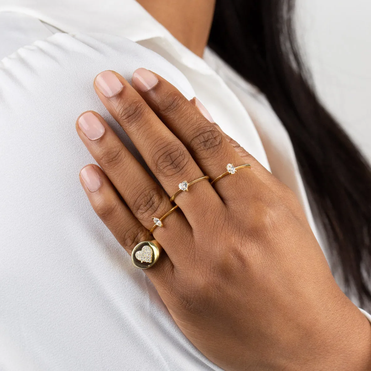 CZ Oval Stone Ring