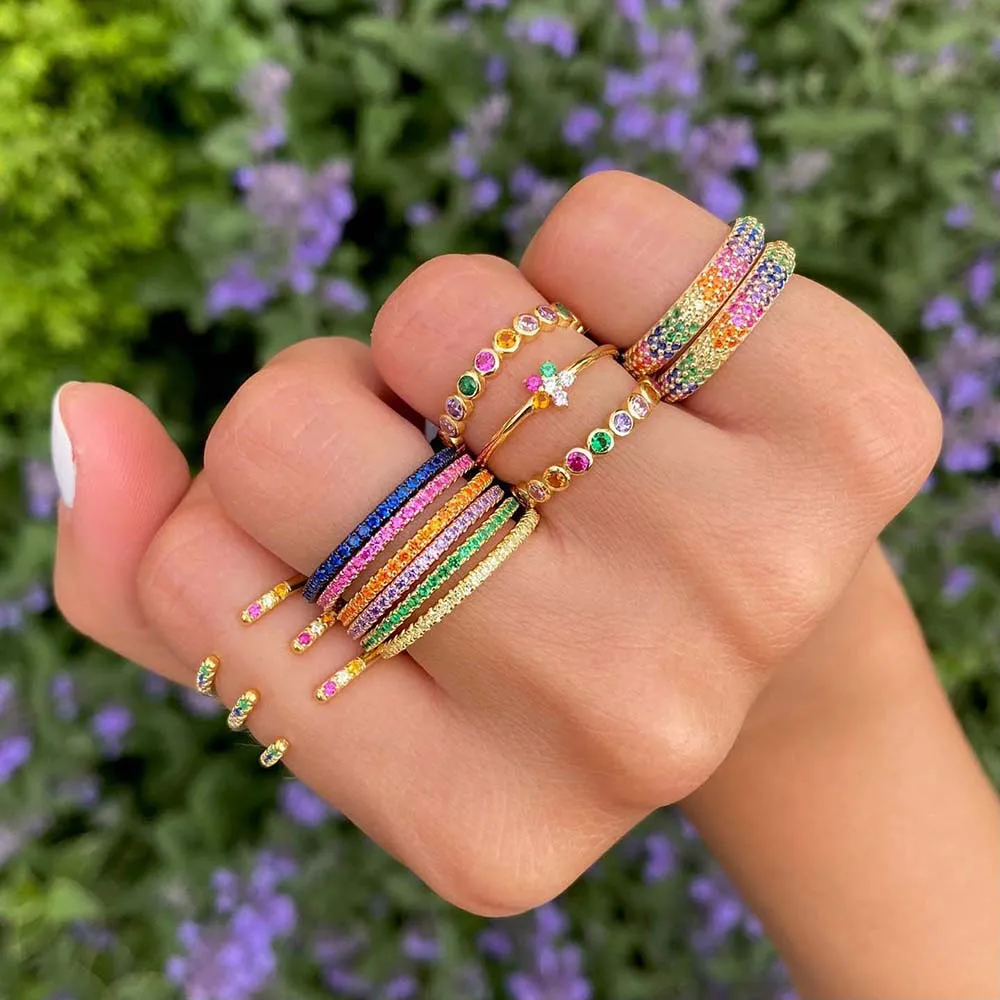 CZ Rainbow Claw Ring