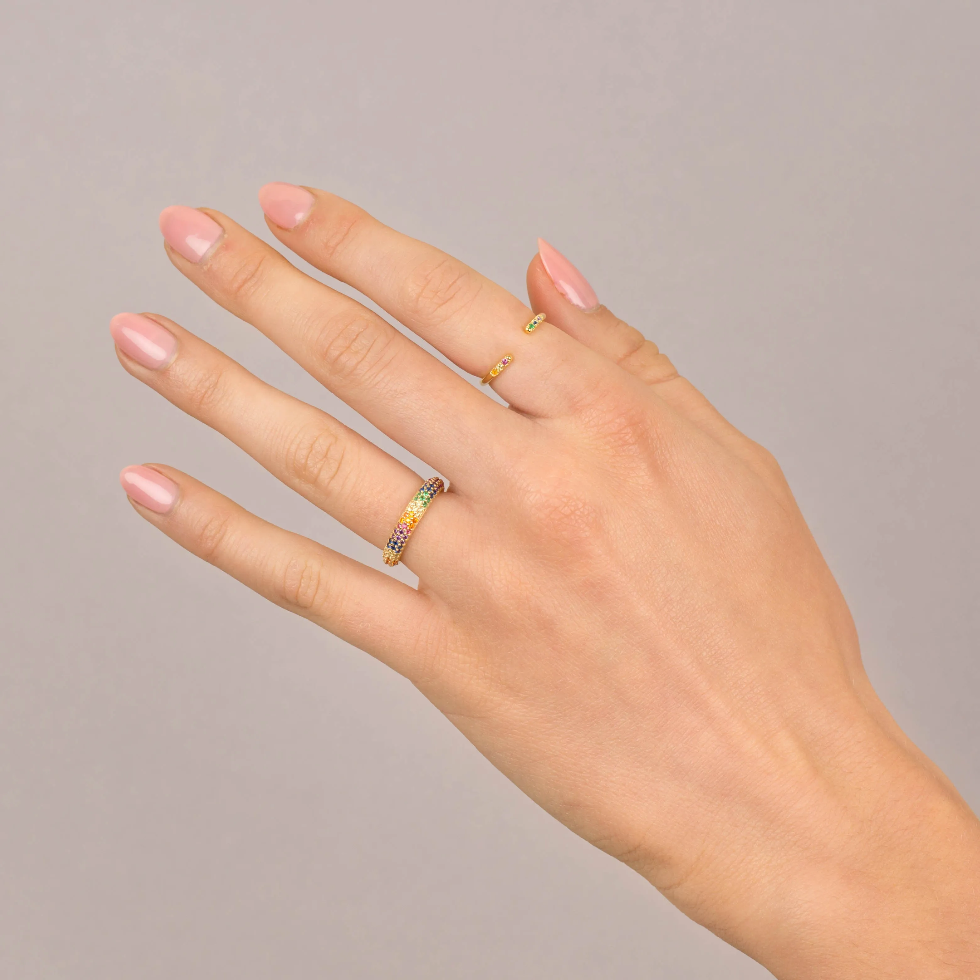 CZ Rainbow Claw Ring