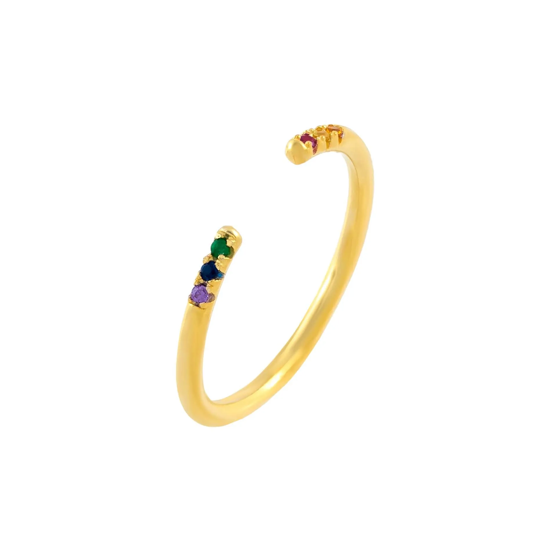 CZ Rainbow Claw Ring